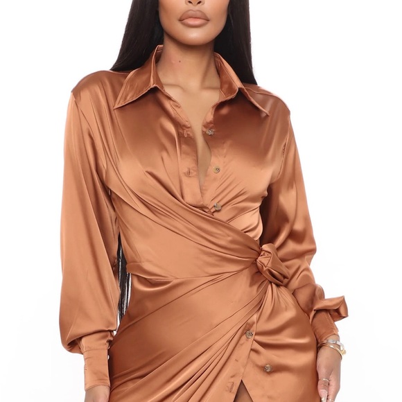 NWT Silk copper color dress Size XL - Picture 6 of 12